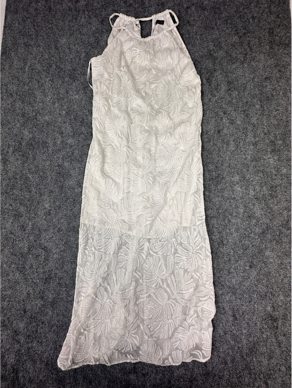 Trina Turk White Floral Lace Maxi Dress